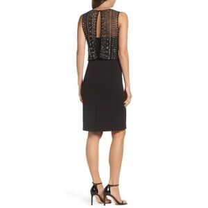 Vince Camuto Beaded Back Black Sheath Dress